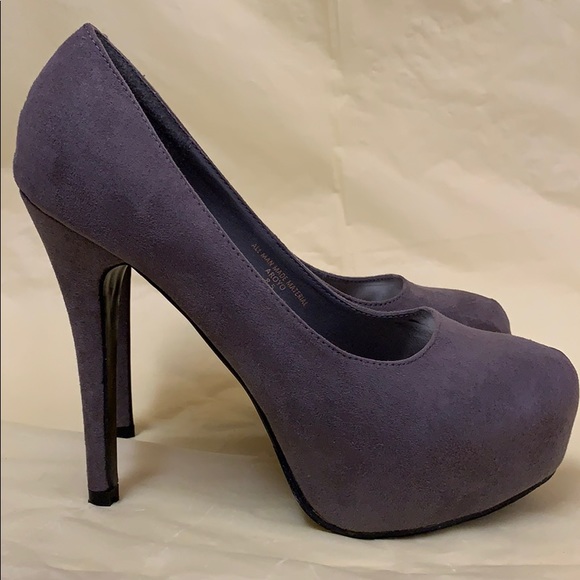 Red Circle Shoes - Gray stiletto heels